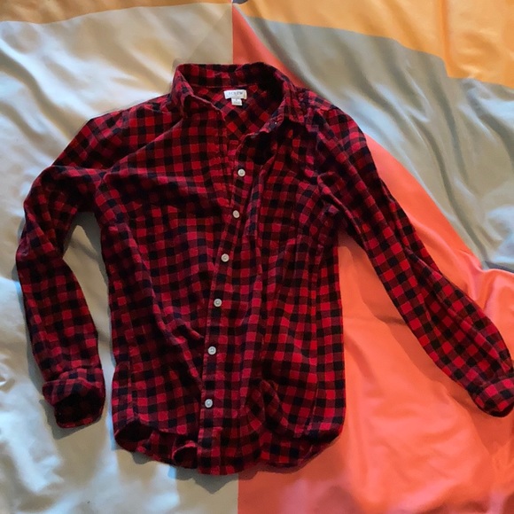 Jcrew red plaid shirt - Picture 1 of 2